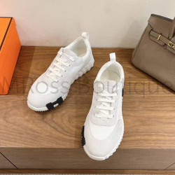 Мужские кроссовки Hermes Bouncing белого цвета с буквой на подошве
