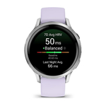Смарт-часы GARMIN VENU 40, Amoled, 41 мм. Silver with Periwinkle Band, серебристый, 010-03013-01