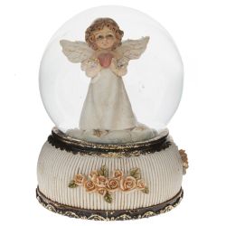 GAEM Фигурка декор в стекл шаре "Ангел" (муз с ключ), D 10 см, L10,5 W10,5 H14 см