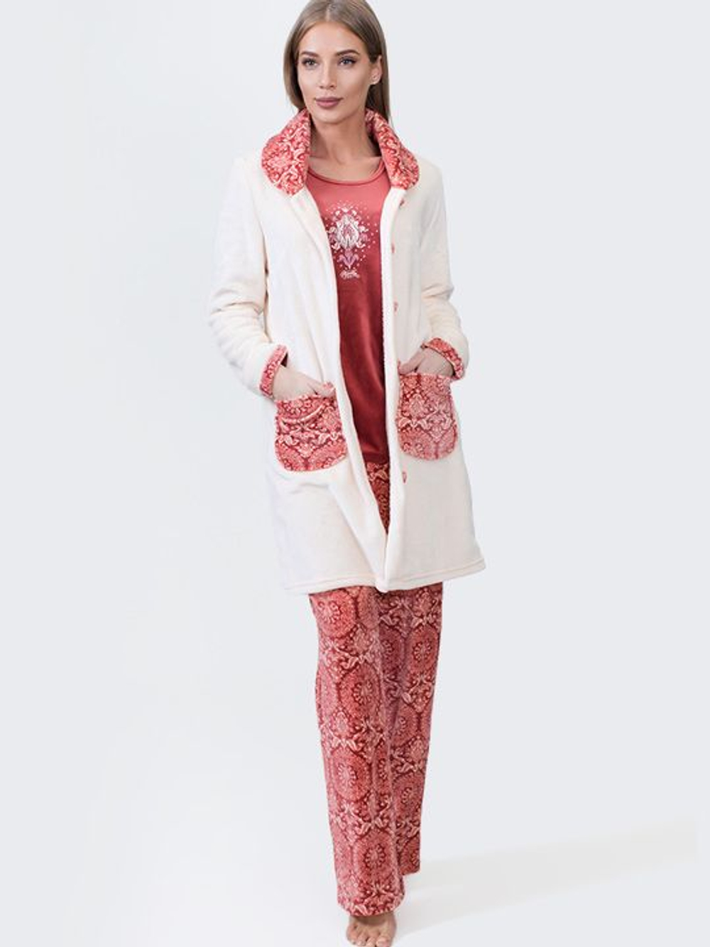 Уютный домашний комплект из трех предметов (Размер: M) (Цвет: оранжевый)