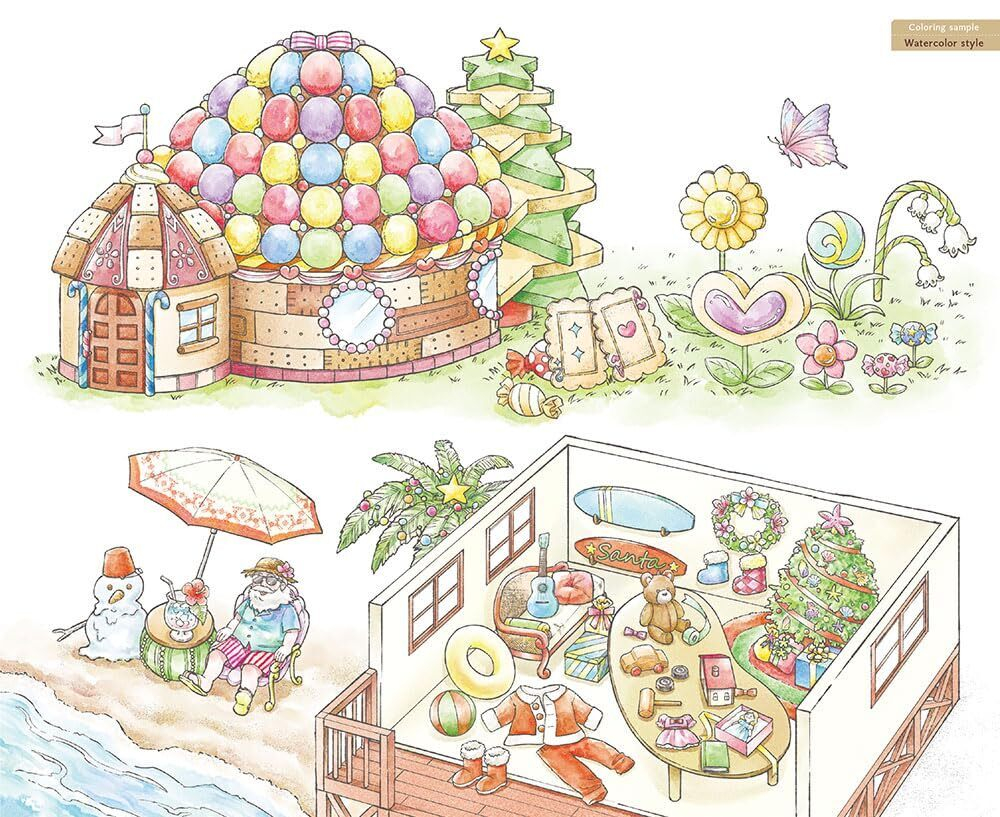 Wonderful houses in an imaginary world by Mona. Coloring book
