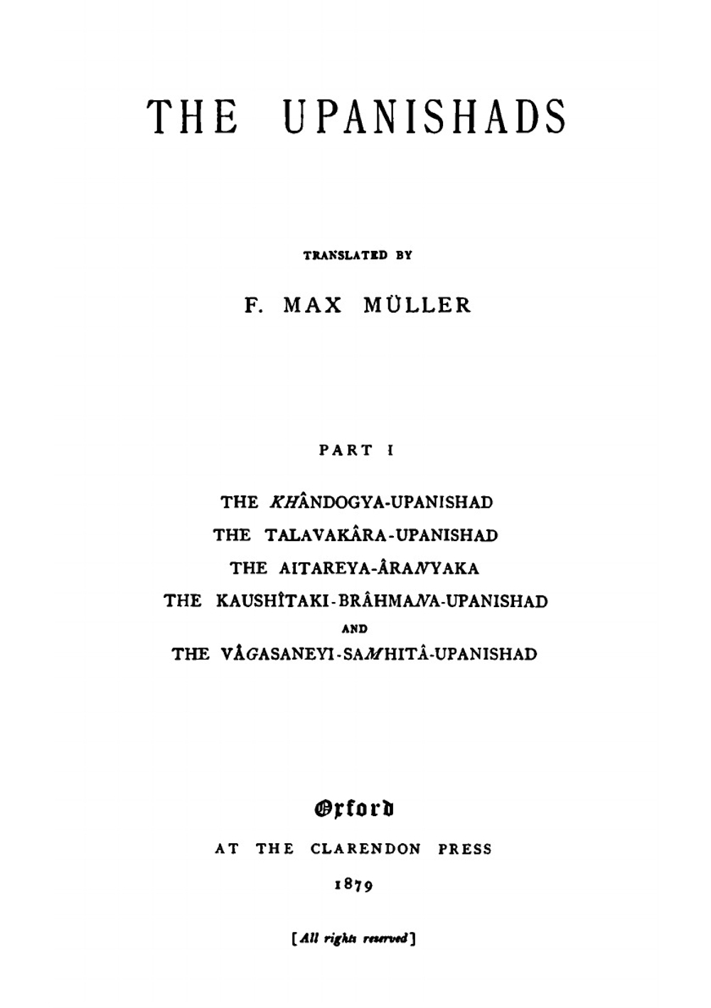 The Upanishads. Tr. by F.M. Müller | Upanishads