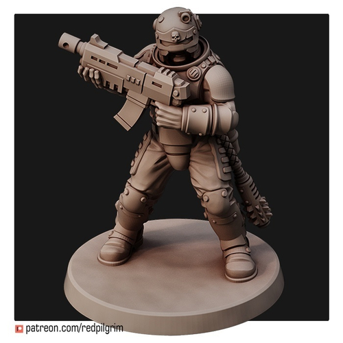 Adeptus Arbites Арбитр с лазганом миниатюра для AOS,Waha, Настольная игра, НРИ, Варгейм, РПГ