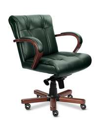 Кресло для руководителя Paris B зелёная кожа