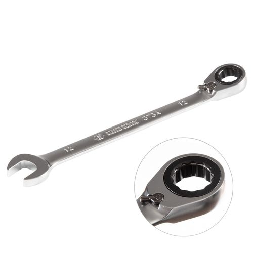 KING TONY (373A12M) Ключ трещоточный комбинированный с реверсом 12 мм