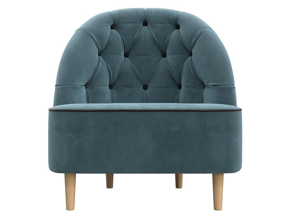 Кресло Амиса, Бирюзовый\Коричневый, Велюр, 110039