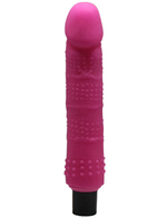 Крупный розовый вибратор UltraSkin Vibro Realistic с пупырышками (Цвет: розовый)