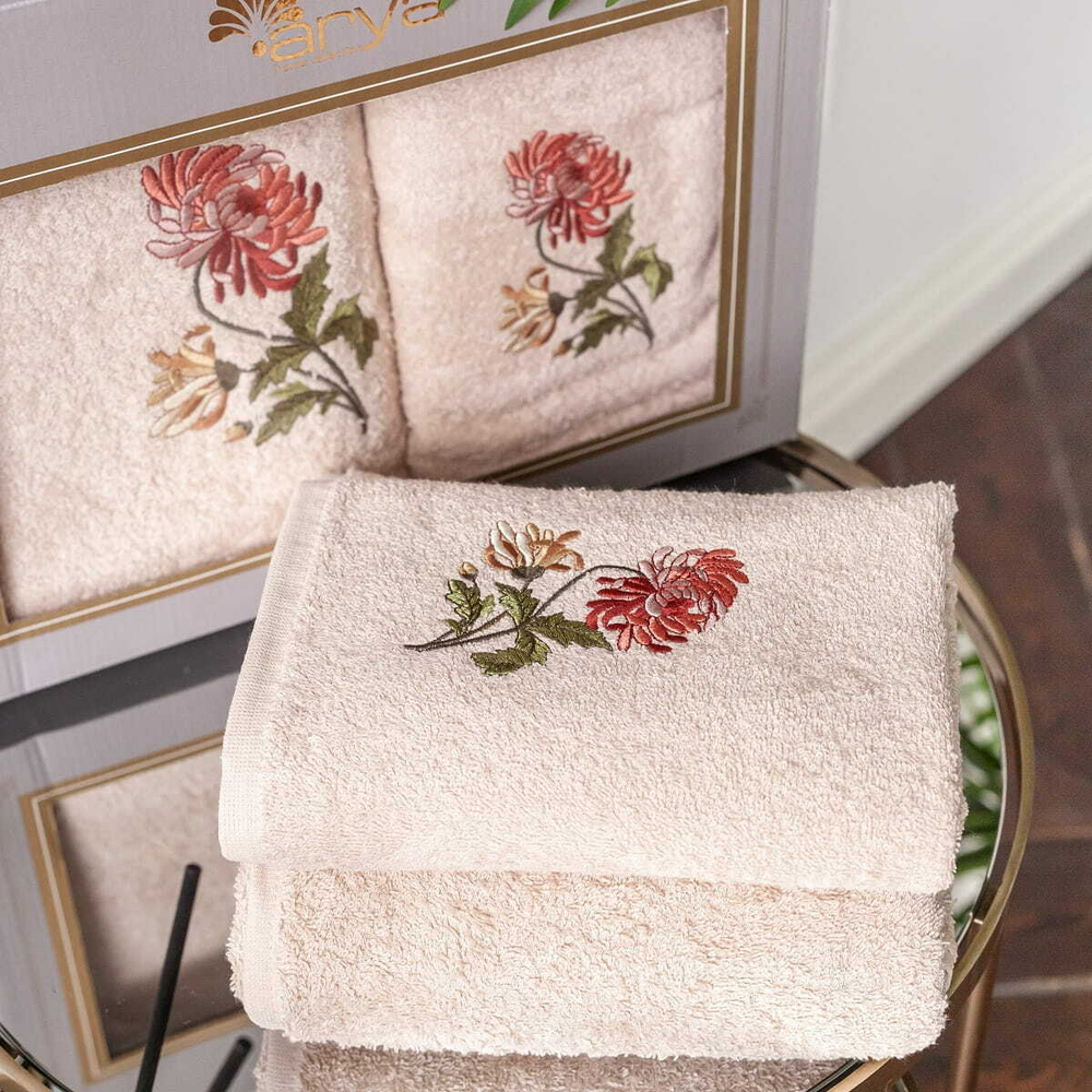 Набор полотенец 2шт 50х90,70х140 Arya home Melsa бежевый