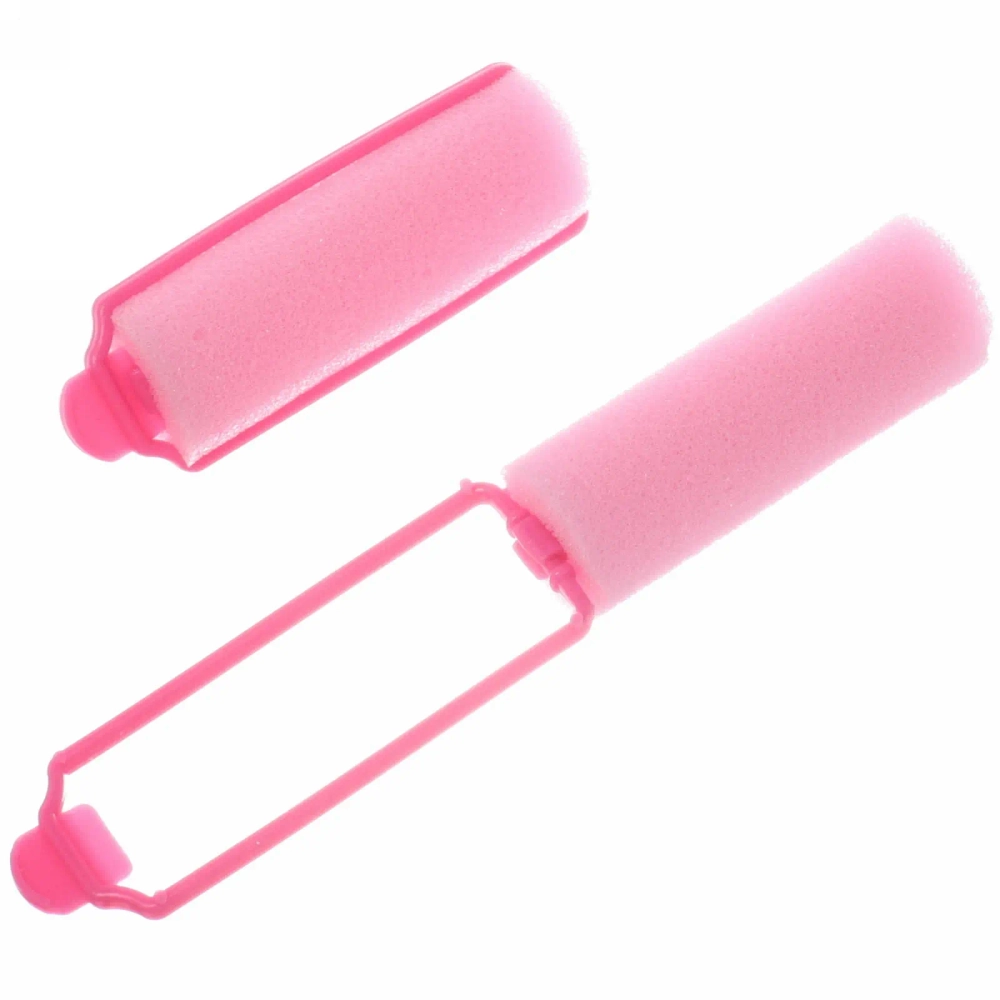 Бигуди поролоновые с зажимом 12шт, цвет розовый, d=20мм
