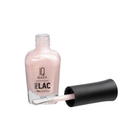 IQ BEAUTY Лак для ногтей профессиональный укрепляющий с биокерамикой #051, 12.5 мл Светло-розовый, с мелким шиммером с голографическим эффектом