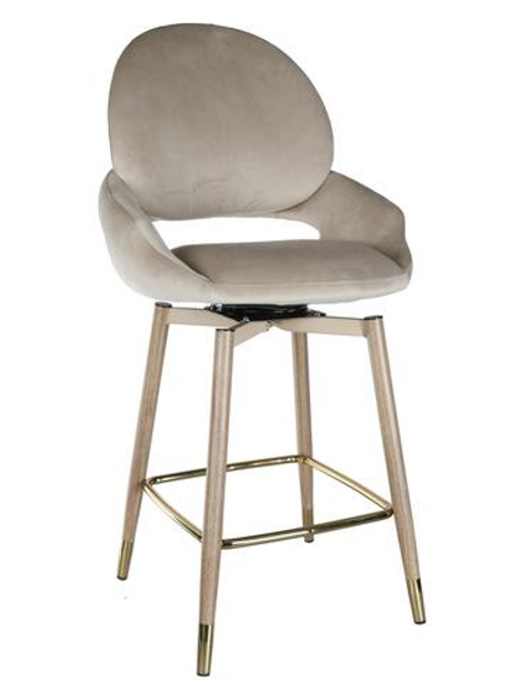 Стул барный Ist Casa Виола, 55х46х105 см, бежевый, орех