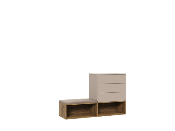 Сингапур ПМ- 420.02 Тумба Шелк Ясень Мокко, Глиняный серый