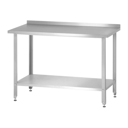 Стол производственный СПРн - 1200*600*860 "Norma Inox", борт (полка сплошная, нерж.ст.)