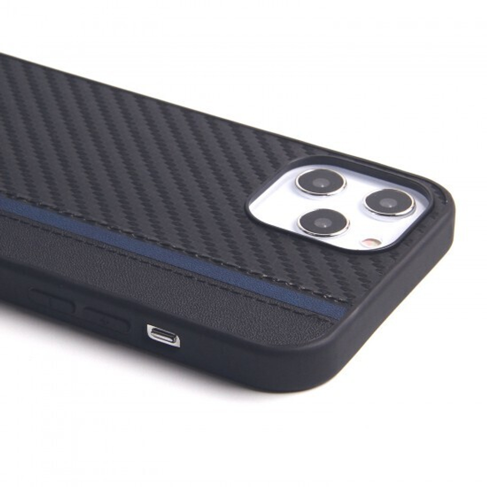 Чехол для iPhone 12 Pro Max, карбоновый , 012465 Синий
