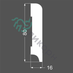 Плинтус напольный белый К-02 80 мм МДФ 80x16x2050