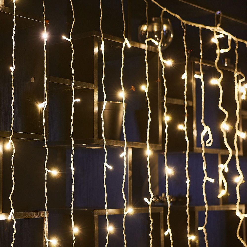 ULD-C3020-160-DTA WARM WHITE IP20 Занавес светодиодный. 3х2м. 160 светодиодов. Теплый белый свет. Провод прозрачный. TM Uniel