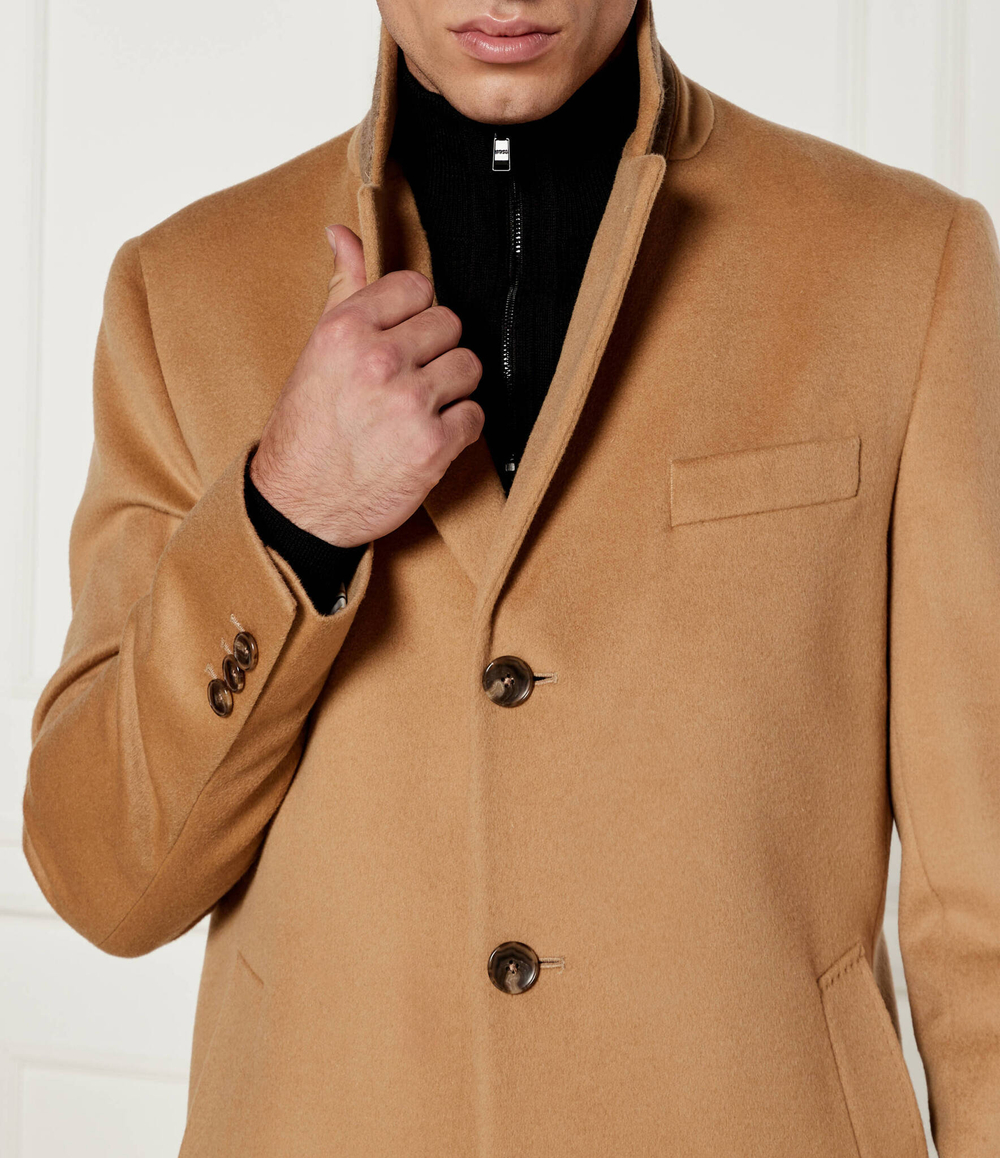 Хлопковое пальто h-hyde BOSS BLACK - бежевый(50525739)