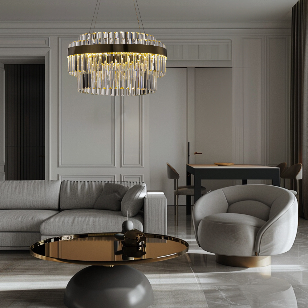 Citilux Sheldon CL339153 LED Люстра хрустальная с пультом Бронза