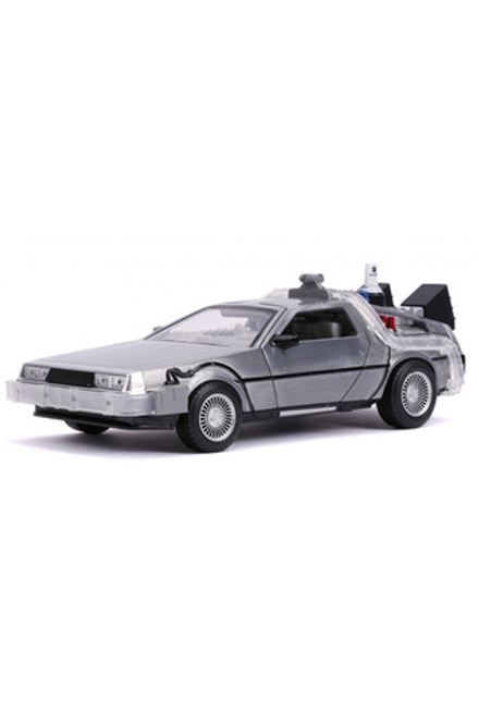 Модель Машинки Hollywood Rides Back to the Future 2 1:24 Time Machine Primer Brushed Raw Metal 31468