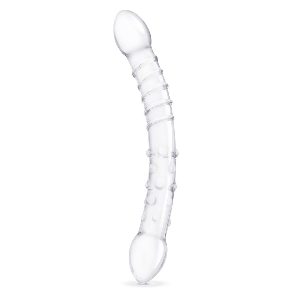 Двусторонний стеклянный фаллоимитатор 12’’ Girthy Double Trouble Glass Dildo - 30 см. (Цвет: прозрачный)