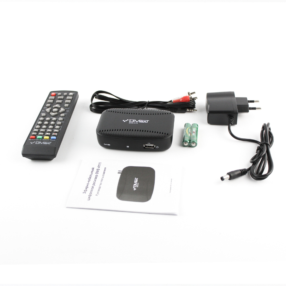 Приставка для цифрового телевидения DIVISAT DVS 4111 DVB-T2/C HDMI, 1*USB, RCA, БП внешний без кнопок упаравления