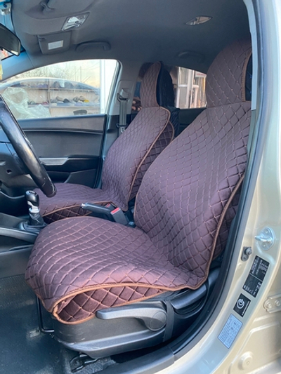 Накидки чехлы на сиденья 2 шт из велюра Коричневый