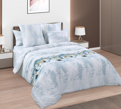 Постельное белье поплин 1,5 спальное Снежное сияние 1