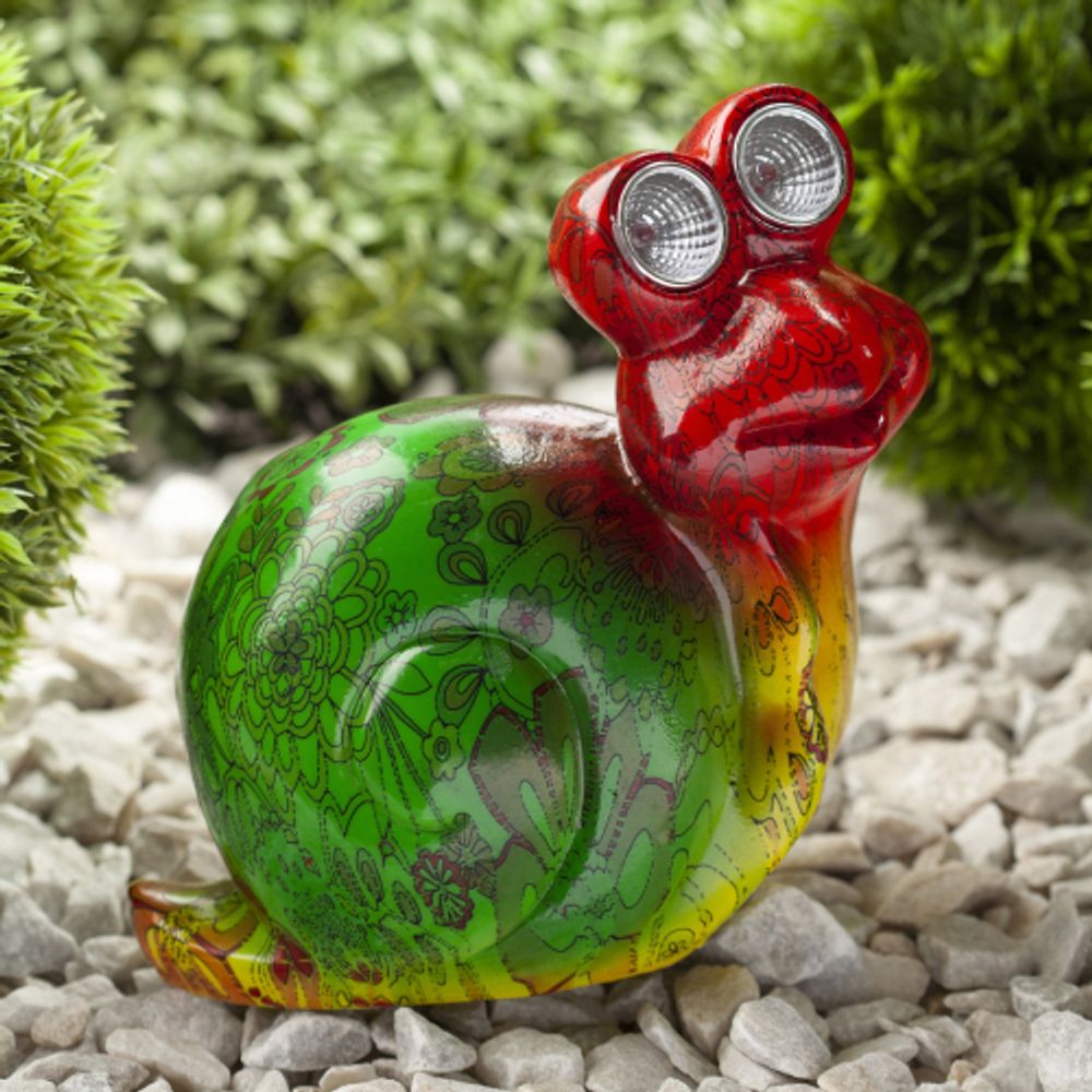 ERAFU01-02 ЭРА Садовый светильник Улитка на солнечной батарее, полистоун, 14 см