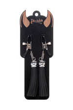 Зажимы на соски с кисточками из замши Pecado черные