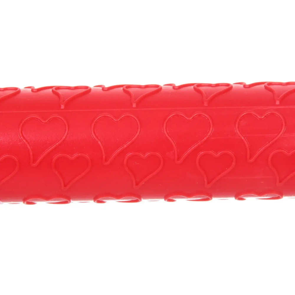 Скалка пластмассовая фигурная «Сердечки» 25*3см