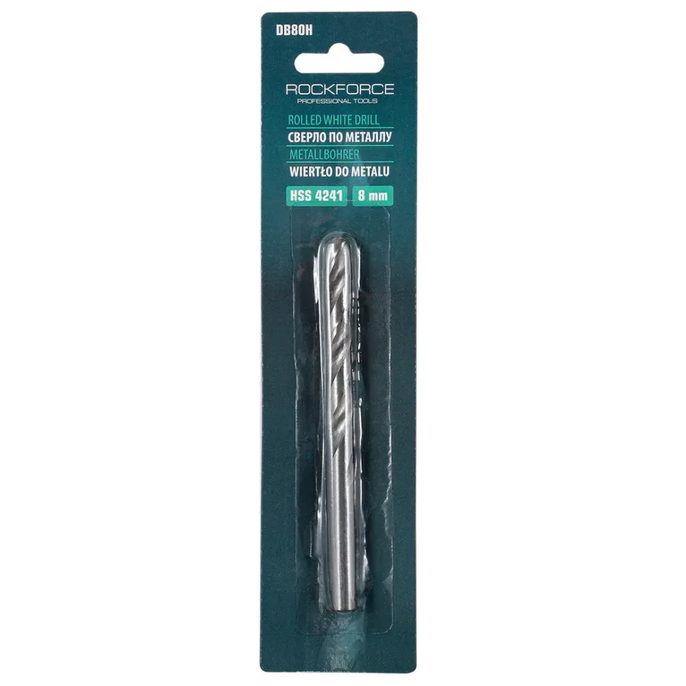 Сверло по металлу 8мм HSS, в блистере RockForce##Rock FORCE RF-DB80H