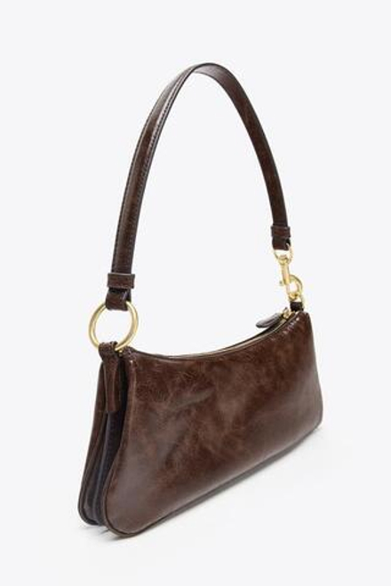 ZARA УДЛИНЕННАЯ СУМКА ЧЕРЕЗ ПЛЕЧО, ШОКОЛАДНЫЙ