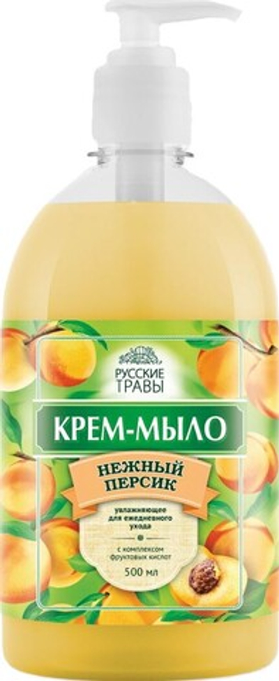 Жидкое Крем-Мыло Русские Травы 500 мл. Нежный Персик (1/12) Дозатор