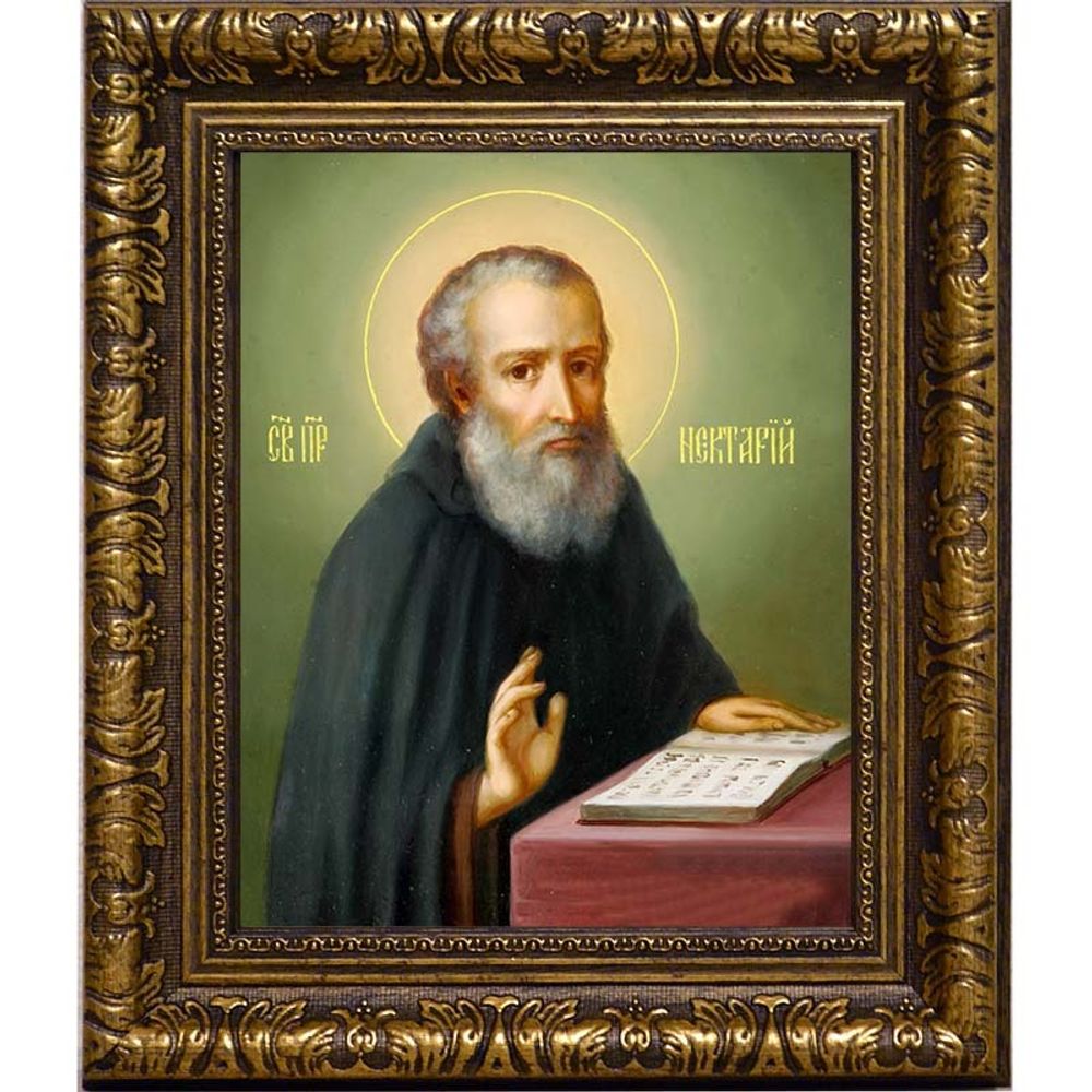 Нектарий Печерский преподобный. Икона на холсте.