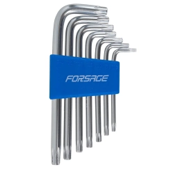 Набор ключей Г-образных TORX 7пр.(Т10,Т15,Т20,Т25,Т27,Т30,Т40)в пластиковом держателе Forsage F-5071