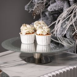 ТОРТОВНИЦА НА НОЖКЕ "SILVER MIRROR" 30*7 СМ