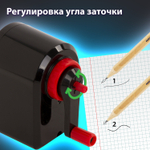 Точилка механическая BRAUBERG "ULTRA" для чернографитных и цветных карандашей крепление к столу корпус черный с красным (2 штуки в упаковке)