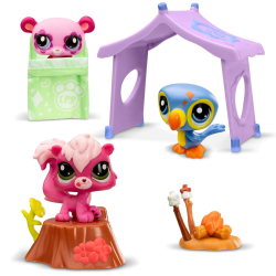 Littlest Pet Shop - Кемпинг Набор с тремя животными 3-ПАК + аксессуары LPS00574