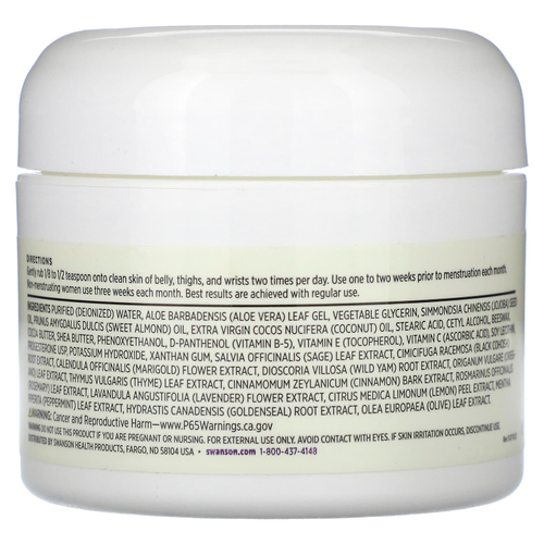 Swanson, Menogest, крем с прогестероном, 59 мл (2 жидк. унц.)