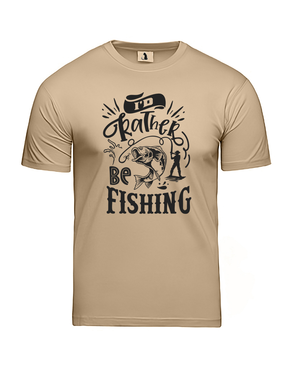 Футболка Id rather be fishing классическая прямая бежевая