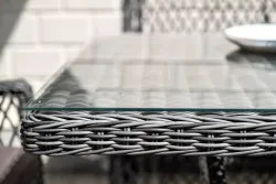 "Латте" плетеный стол из искусственного ротанга 160х90см, цвет графит