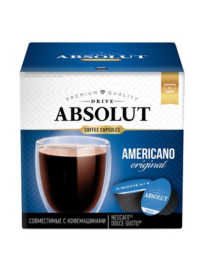 Кофе в капсулах Drive Absolut АМЕРИКАНО, для кофемашин Dolce Gusto (Дольче Густо), 96 капсул