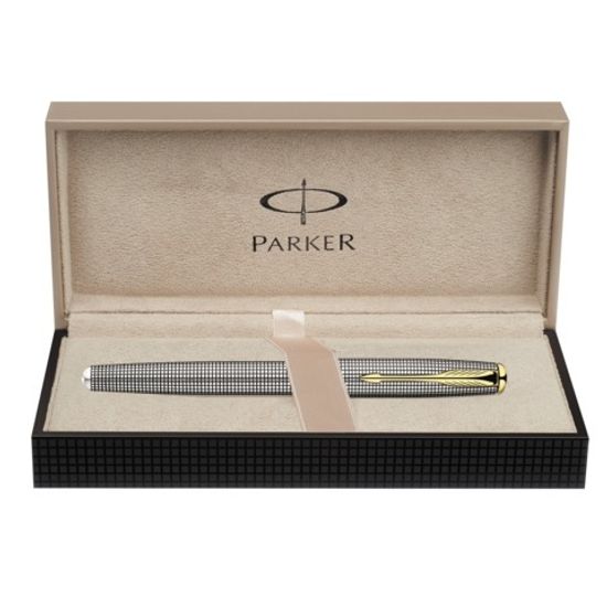 Перьевая ручка Parker Sonnet F534, цвет: Cisele (серебро 925 пробы), перо: F, перо: золото 18К, S0808140