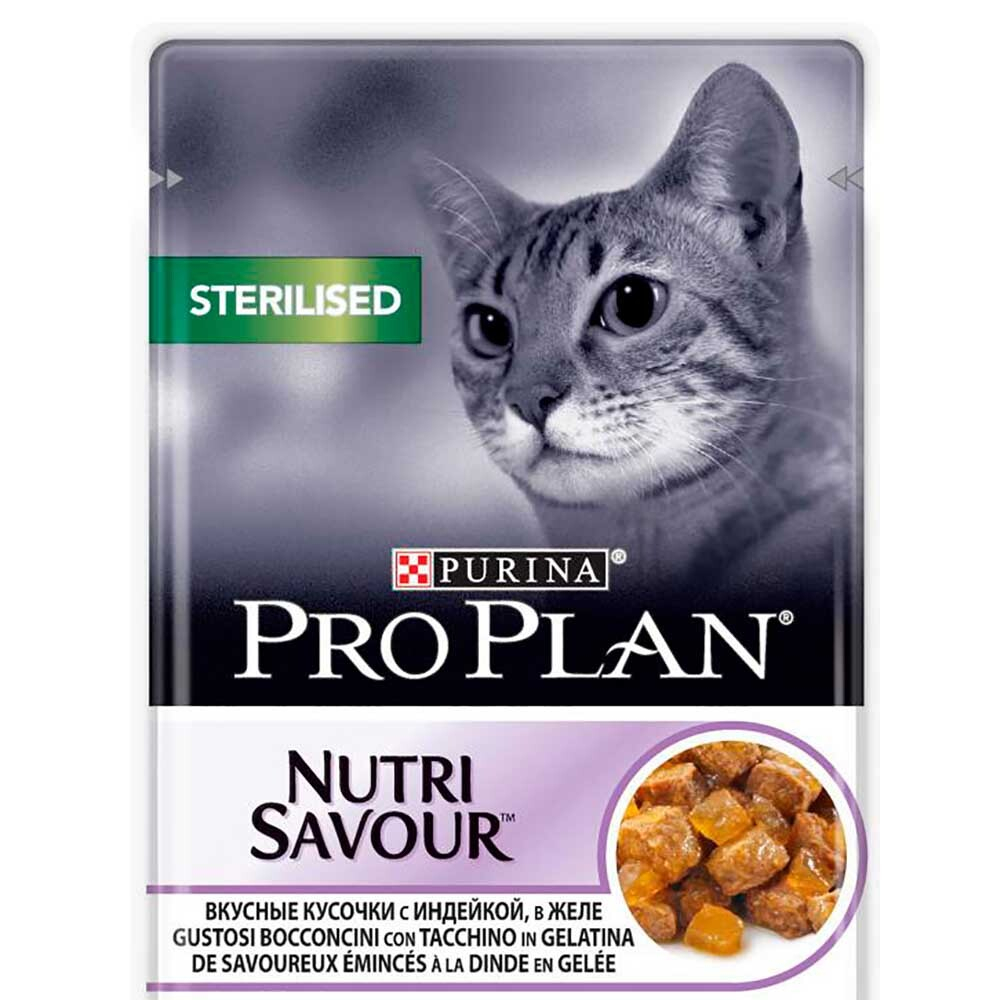 Pro Plan Sterilised Turkey 85 г - консервы (пауч) для кошек кастрированных (индейка в желе)