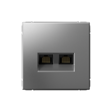 Розетка компьютерная 2-м ArtGallery RJ45 + RJ45 кат.5E механизм сталь SE GAL000985