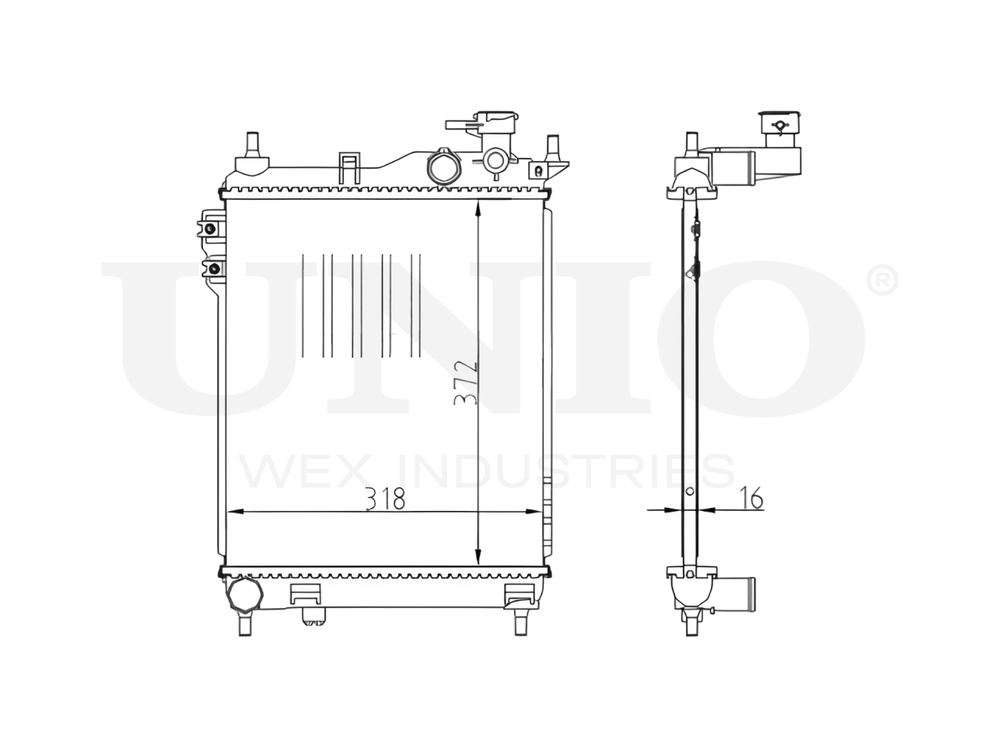 Радиатор охлаждения двигателя UNIO RAD-10078