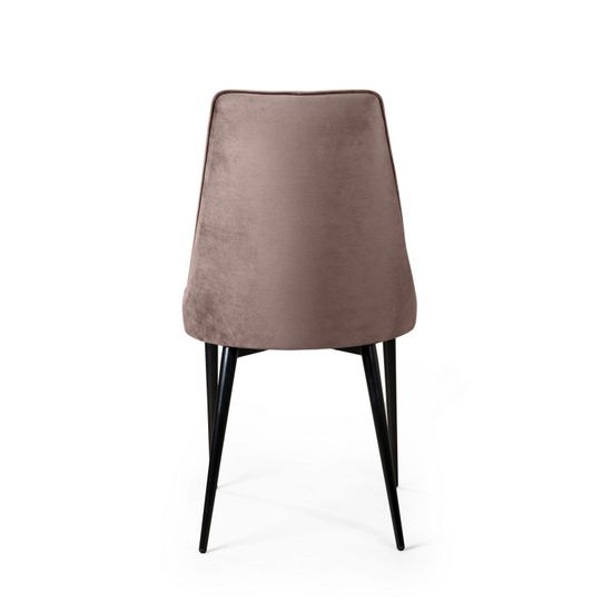 Стул Oliver, бархат пепельно-бежевый 25/ чёрный конус