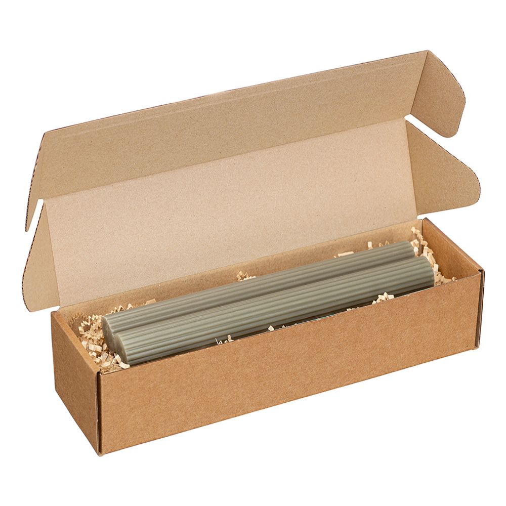 Набор из двух свечей цвета шалфея из коллекции Edge, 24,5 см