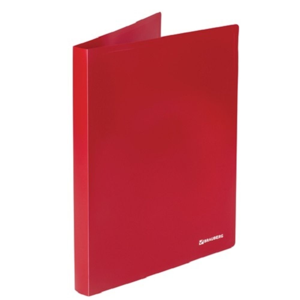 Папка на 2-х кольцах, 25мм, Brauberg Office, 500мкм, красная