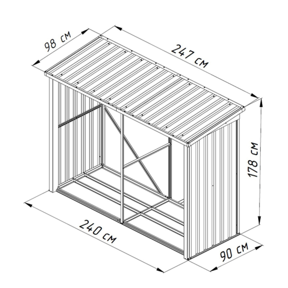 Склад для дров GreenStorage коричневый